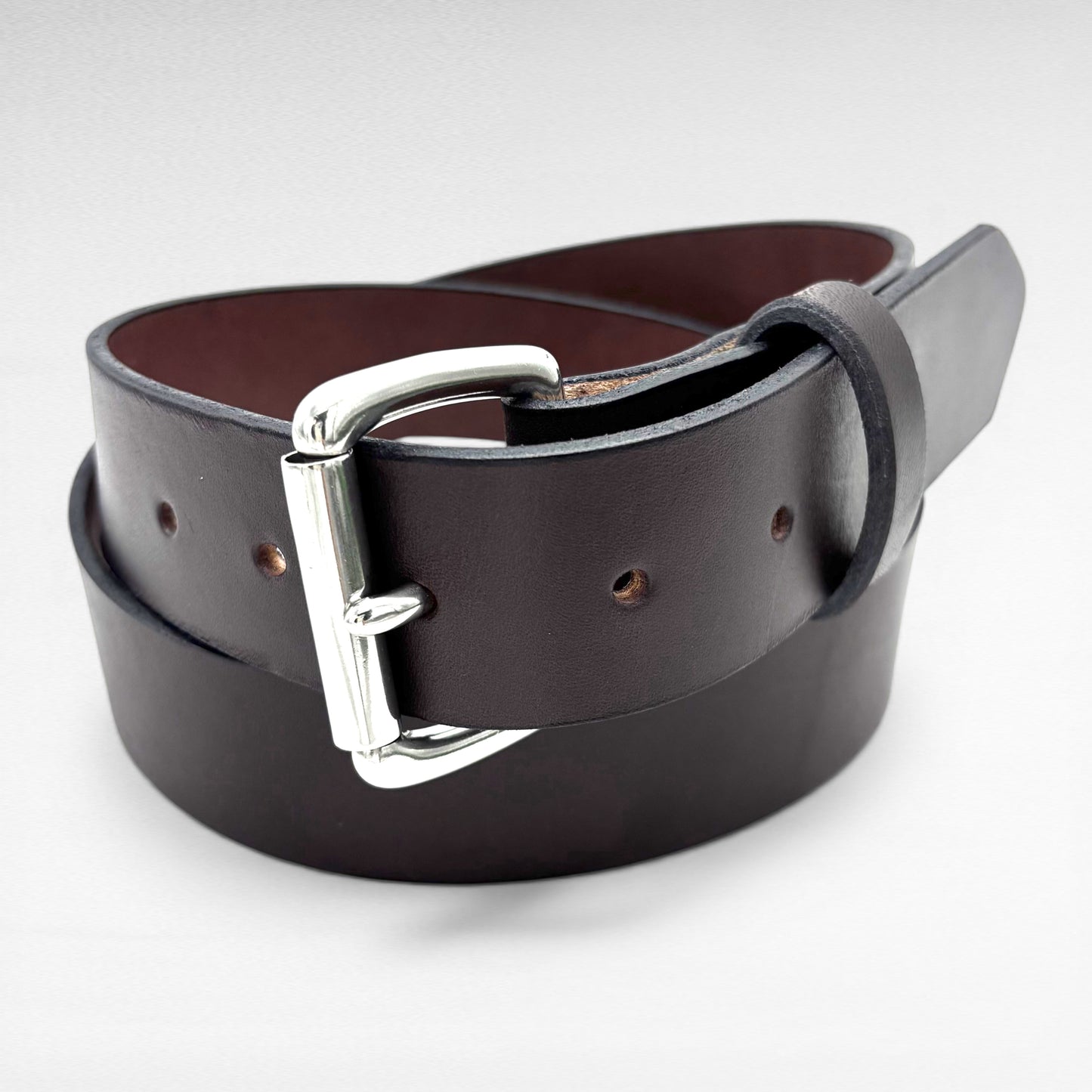 Dark Brown Bridle Leather Belt – 1 1/2” | Handcrafted in USA