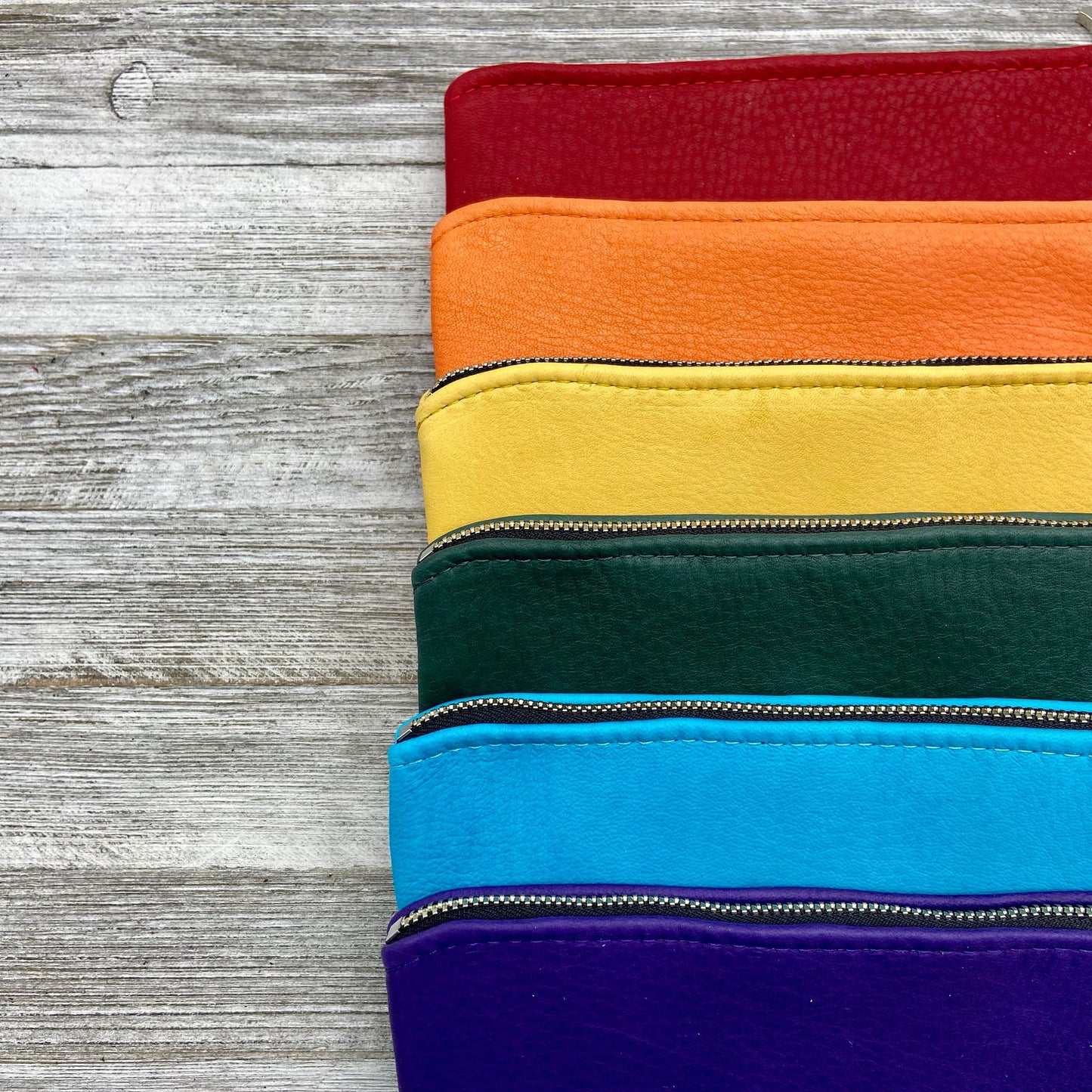 XL Colorful Deerskin Pouch – 8" Zipper