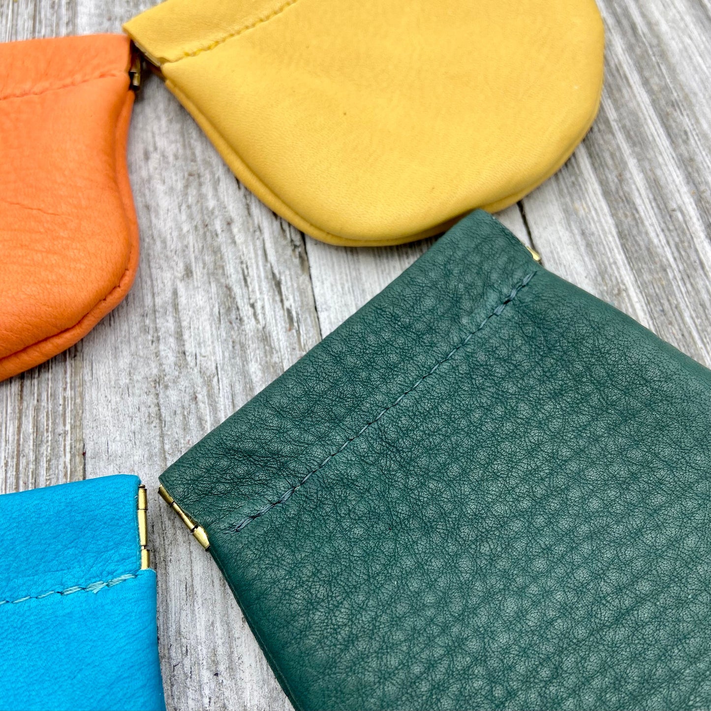Large Colorful Deer Skin Squeeze Coin Case