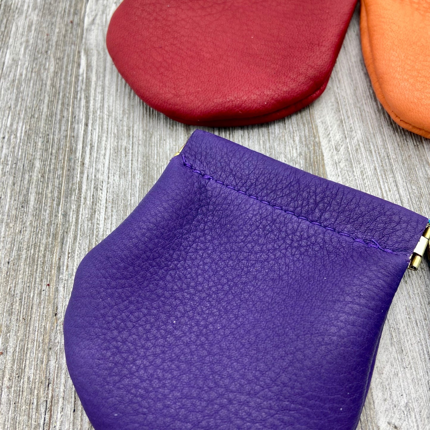 Large Colorful Deer Skin Squeeze Coin Case