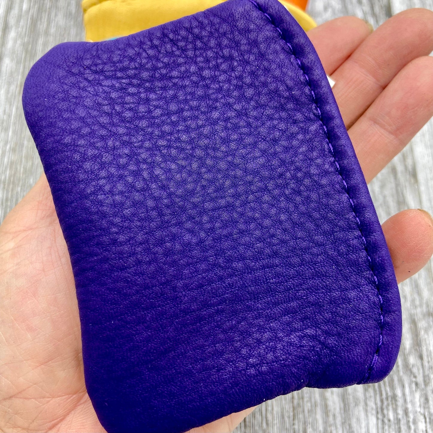Small Colorful Deer Skin Pouch (4" zipper)