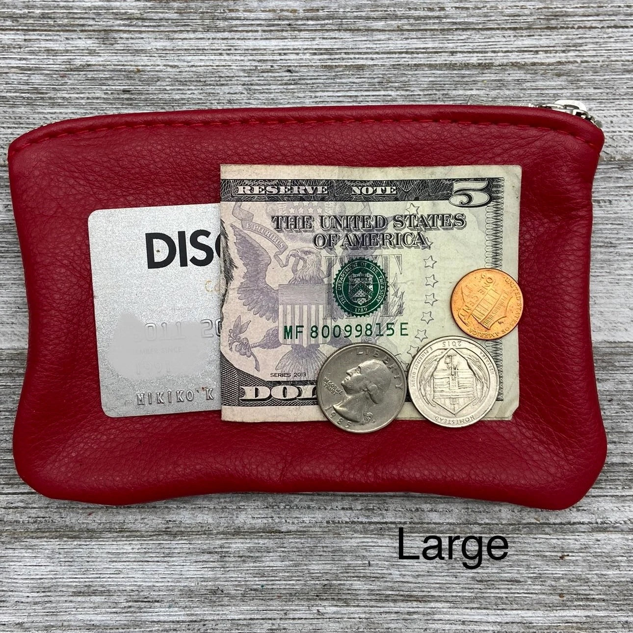 Large Colorful Deerskin Pouch – 6" Zipper