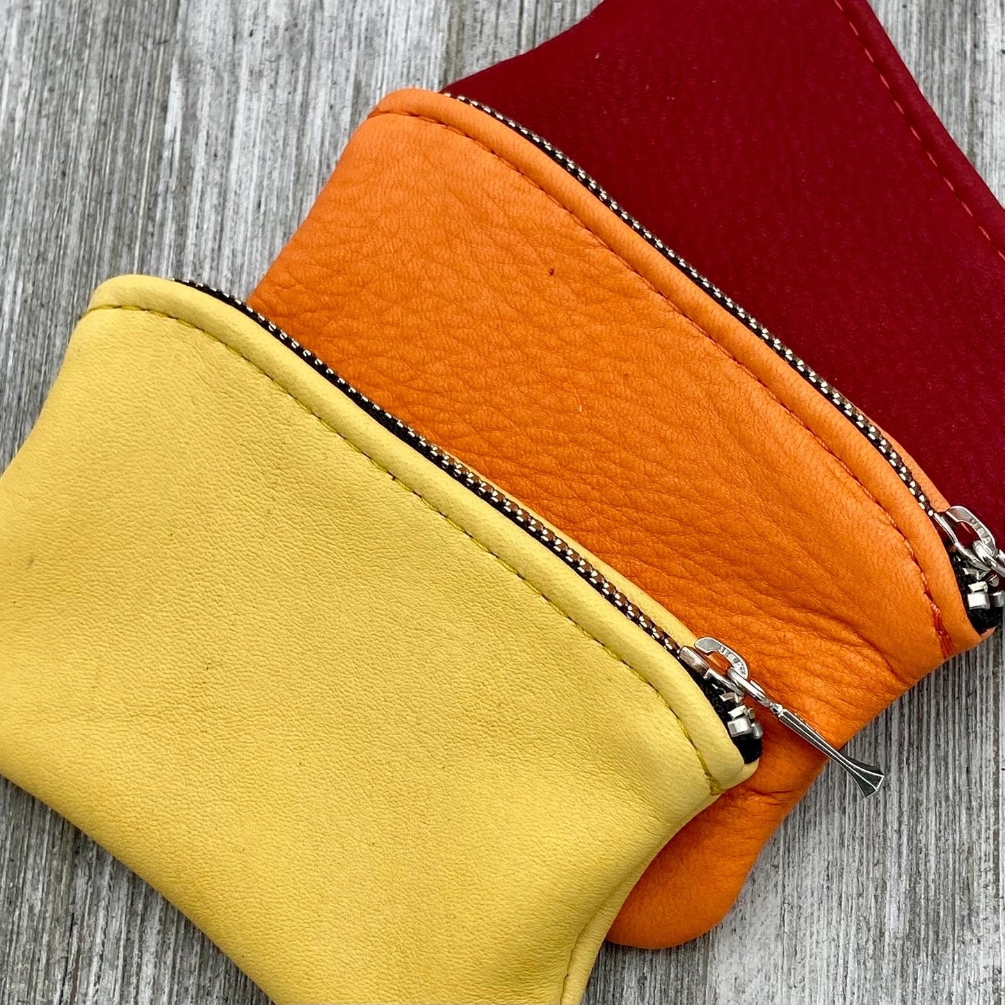 Medium Colorful Deerskin Pouch – 4.8" Zipper