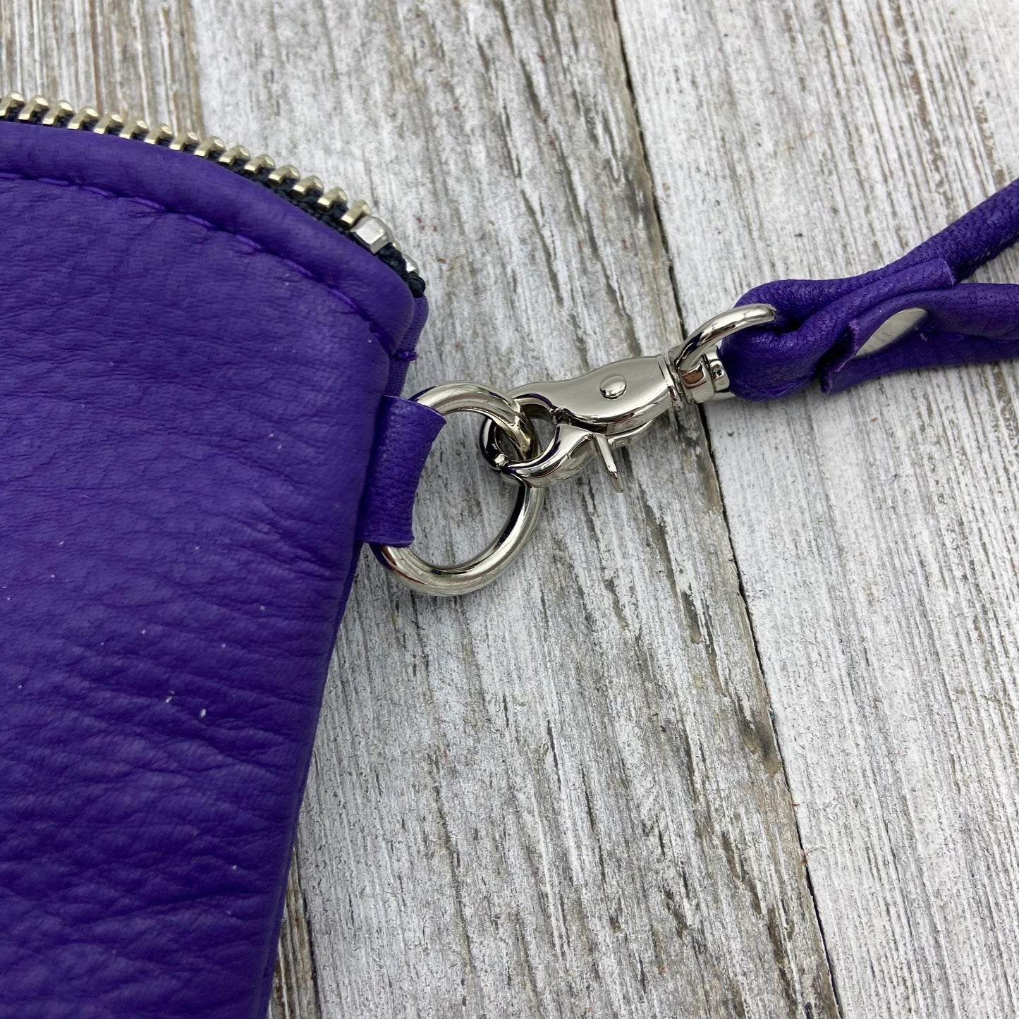 XL Colorful Deerskin Pouch with Wristlet – 8" Zipper