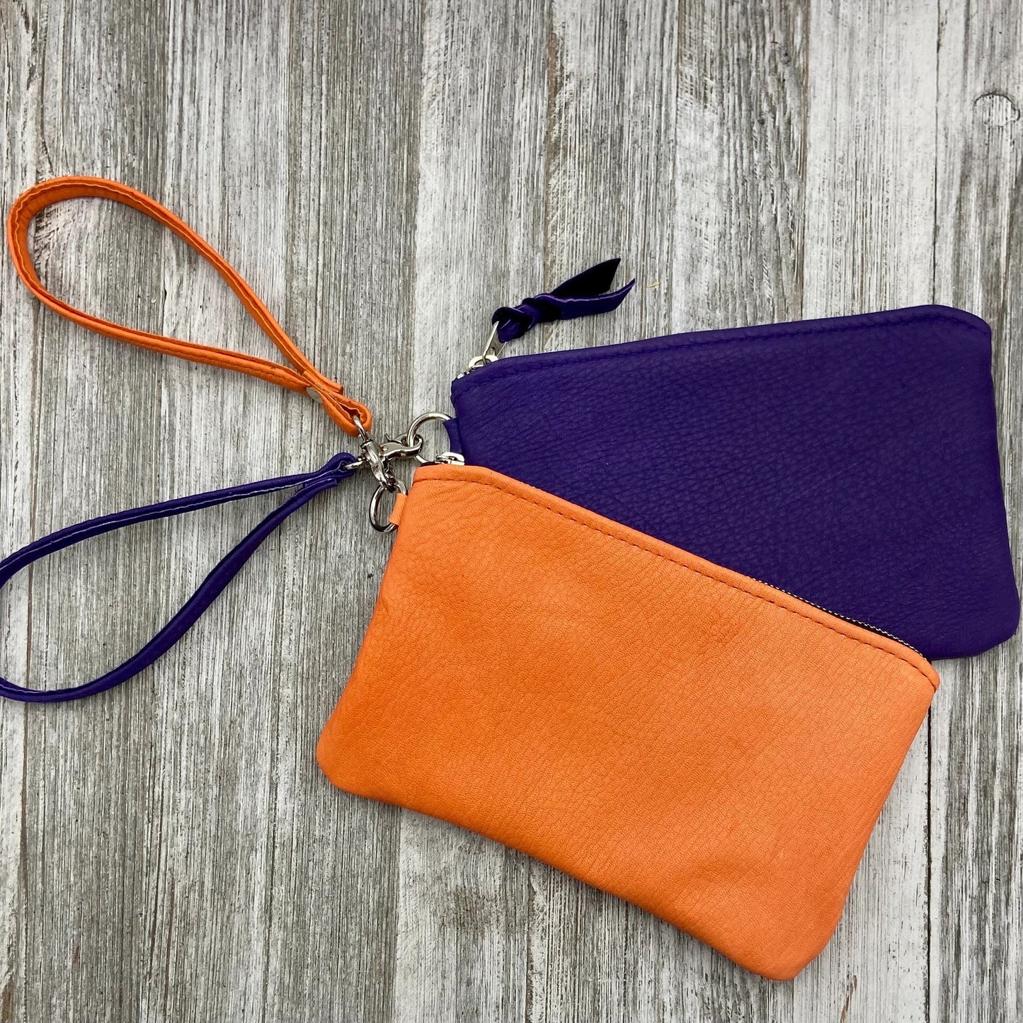 XL Colorful Deerskin Pouch with Wristlet – 8" Zipper