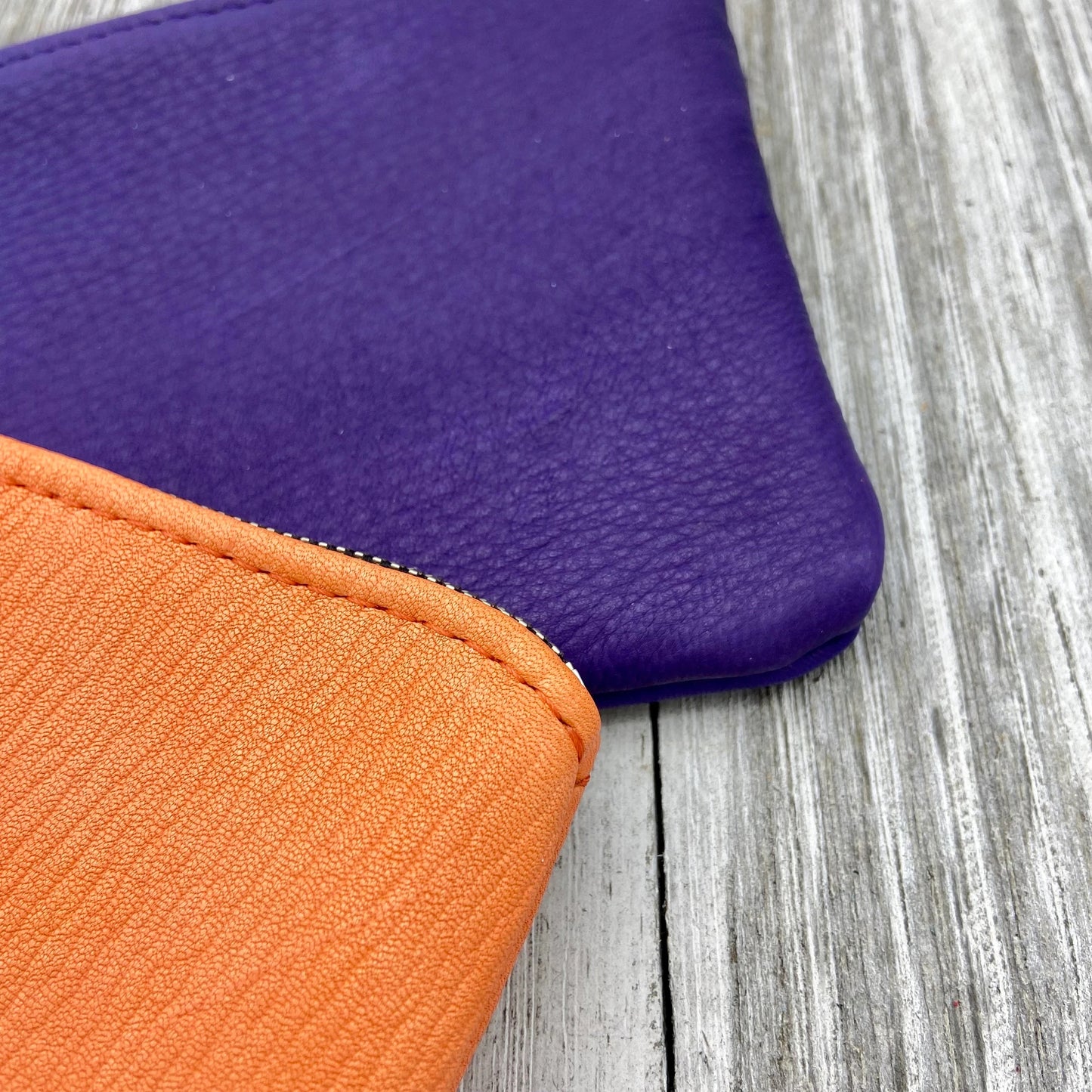 XL Colorful Deerskin Pouch with Wristlet – 8" Zipper