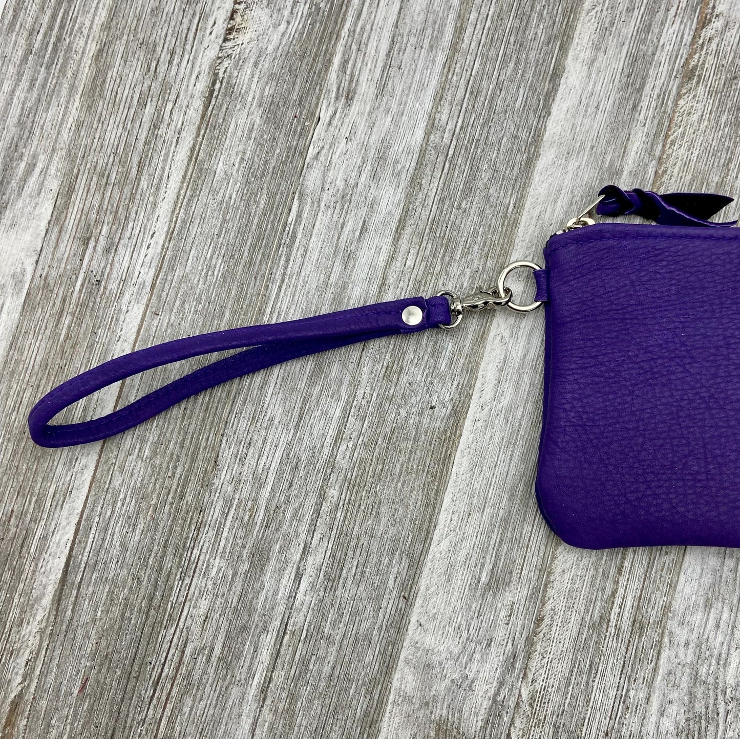 XL Colorful Deerskin Pouch with Wristlet – 8" Zipper