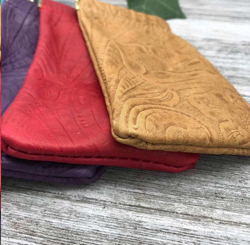 Floral Leather Eyeglass Case
