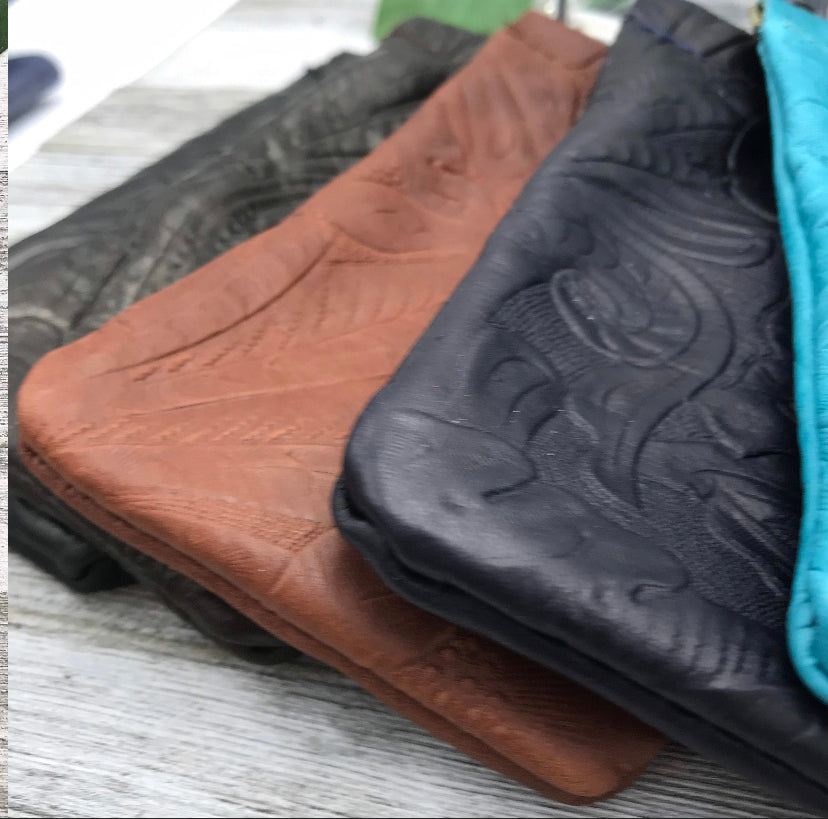 Floral Leather Eyeglass Case
