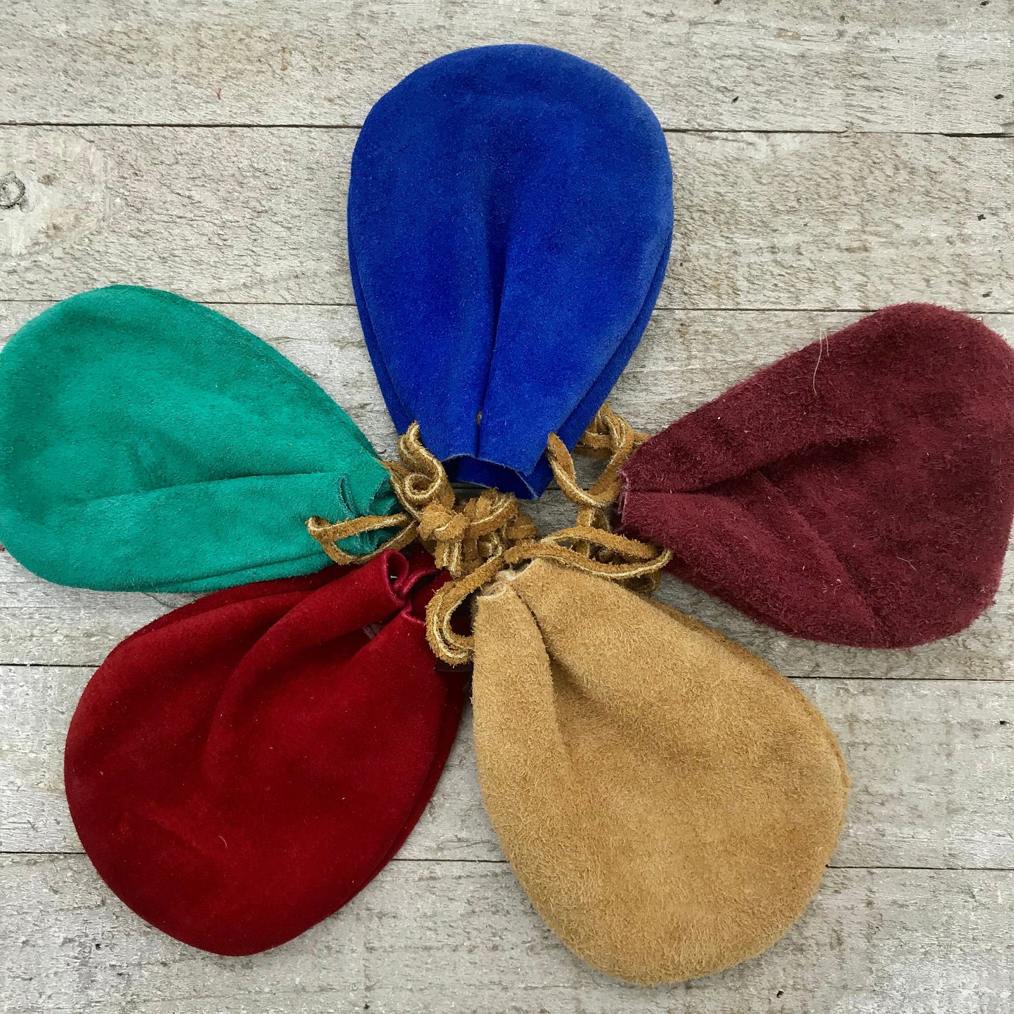 Medium Leather Drawstring Pouch (6.5" x 5")