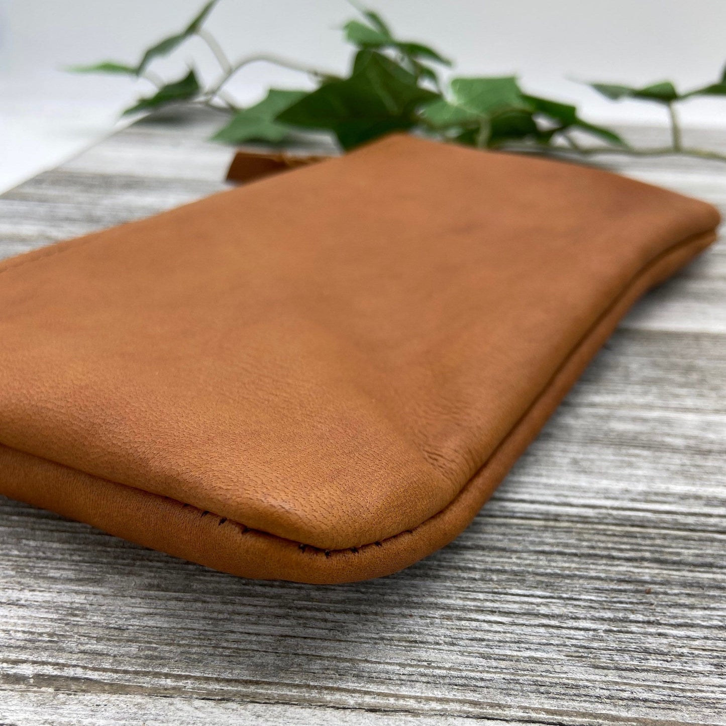 XXL Deer Skin Pouch with a Wristlet (10" zipper)