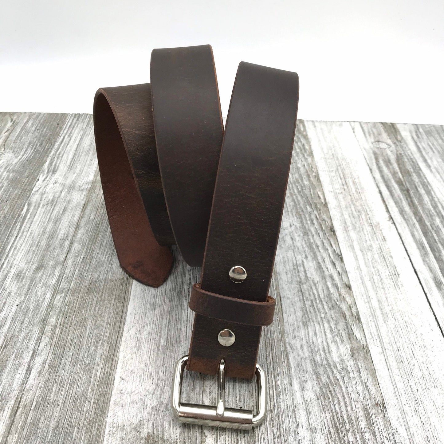 Dk.Brown Leather Belt (1 1/2” )