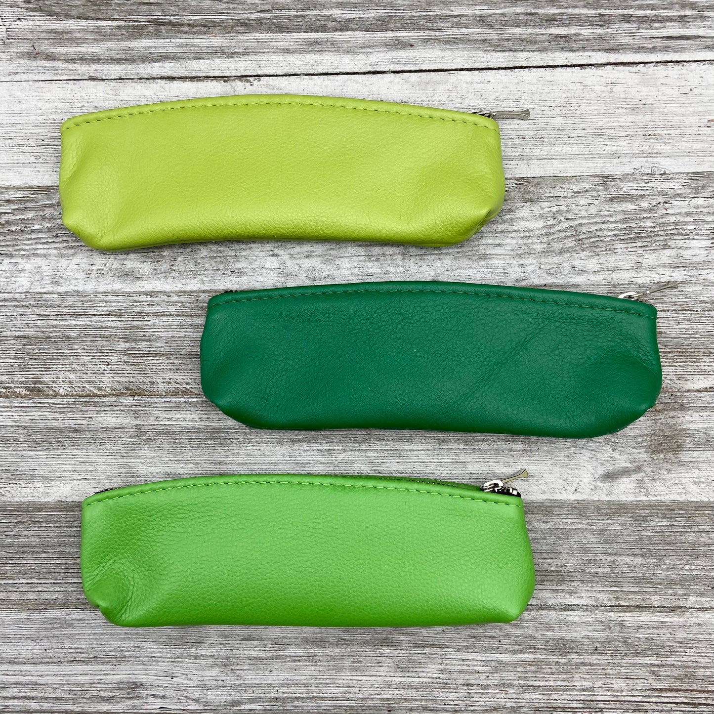 Leather Pen/Pencil Case Top Zipper (Solid & Floral)