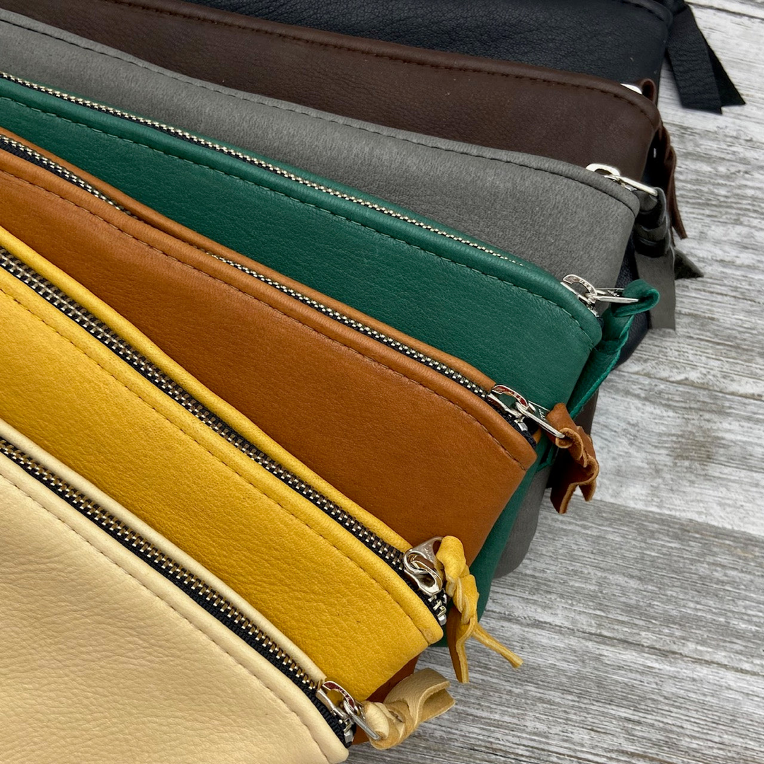XL Deer Skin Pouch with a Wristlet (8" zipper)