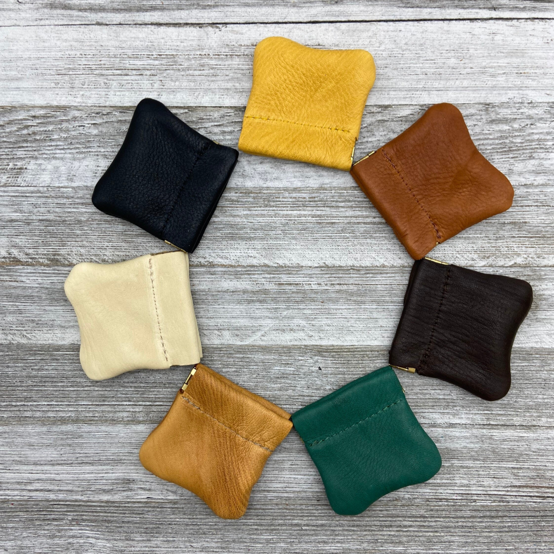 Small Deer Skin Squeeze Coin Case