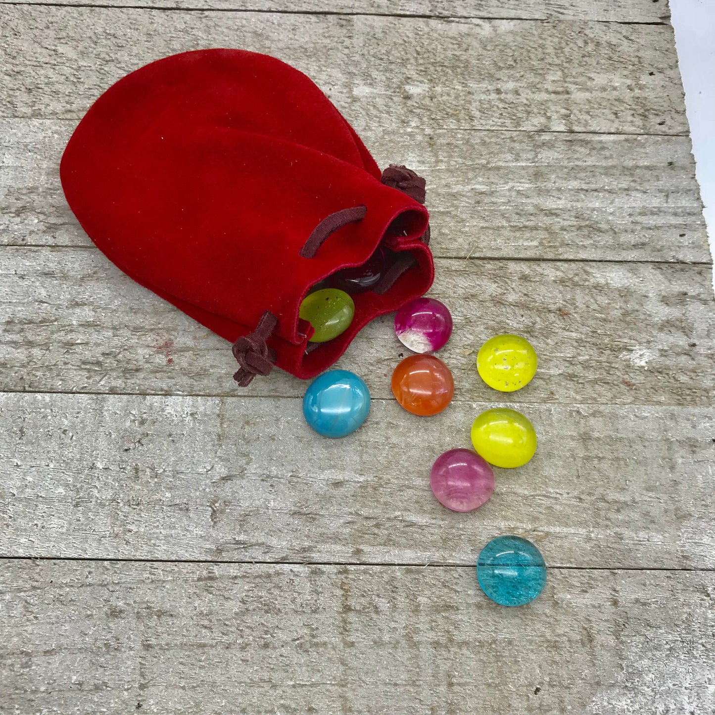 Small Leather Drawstring Pouch (4.5" x 3.5")