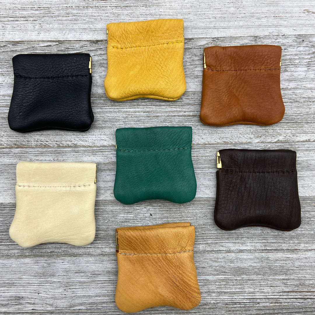 Small Deer Skin Squeeze Coin Case