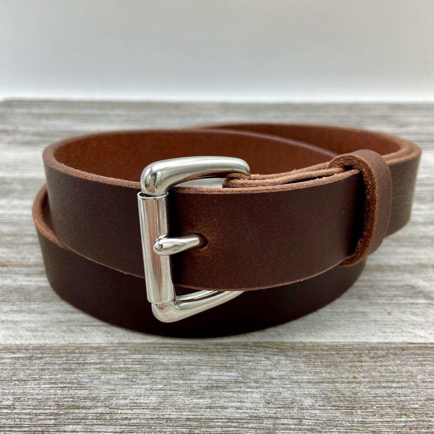 Dk. Brown Leather Belt (1 1/4")