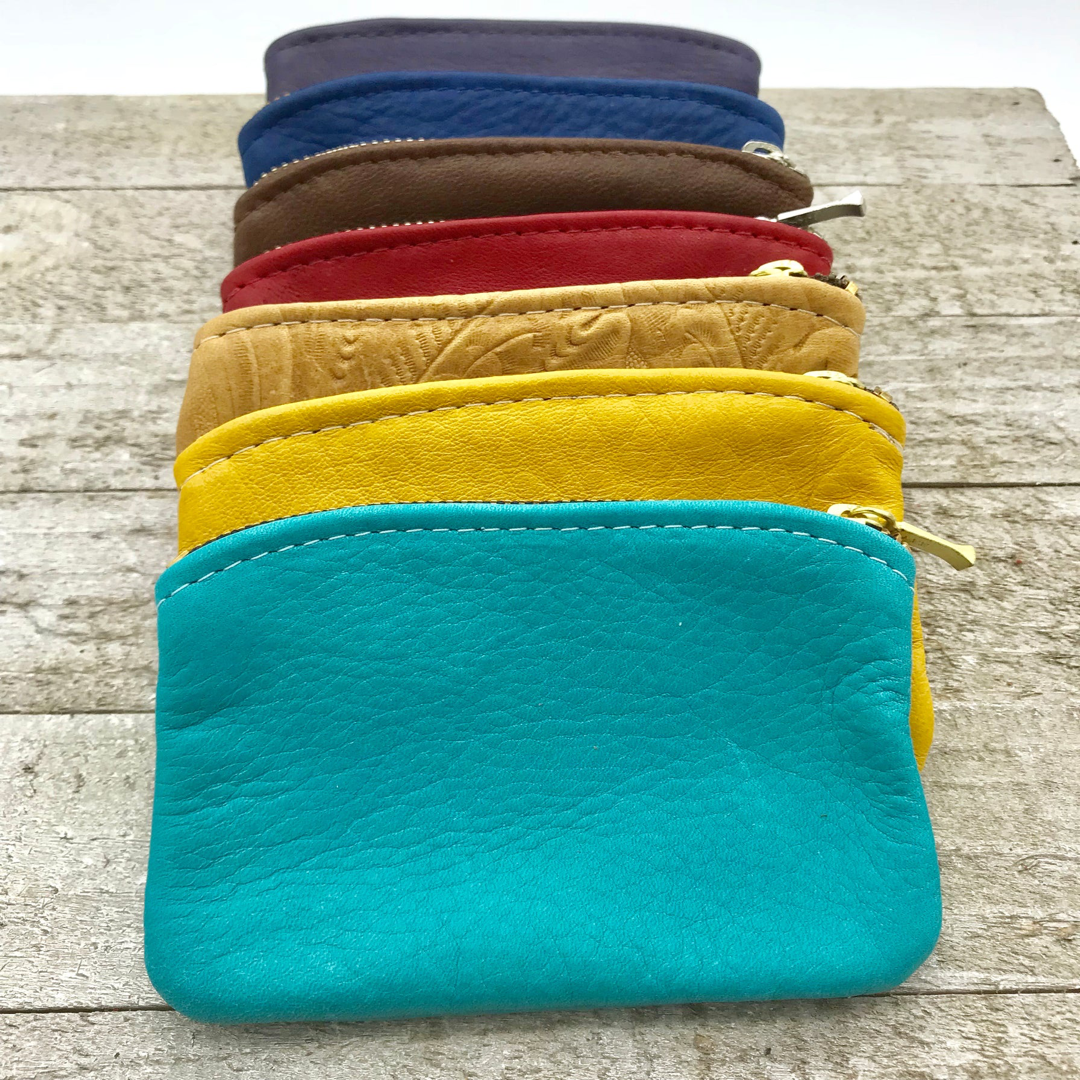 Medium Leather Zipper Pouch (4.8" zipper)