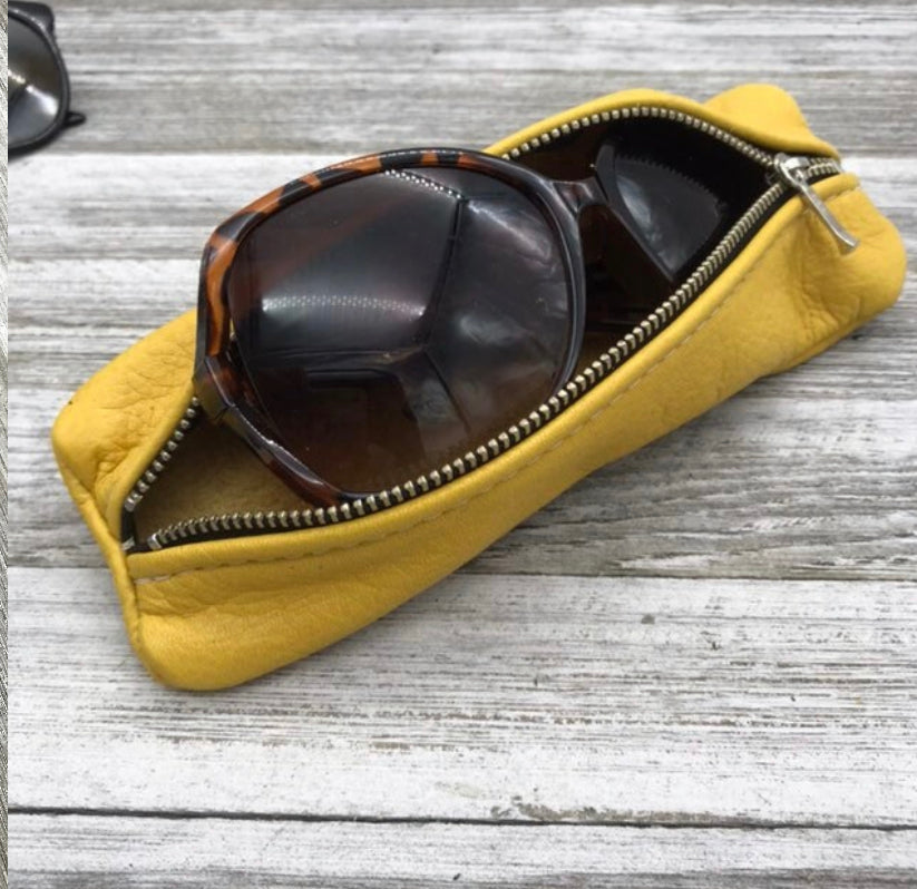 Leather Pen/Pencil Case Middle Zipper (Solid & Floral)