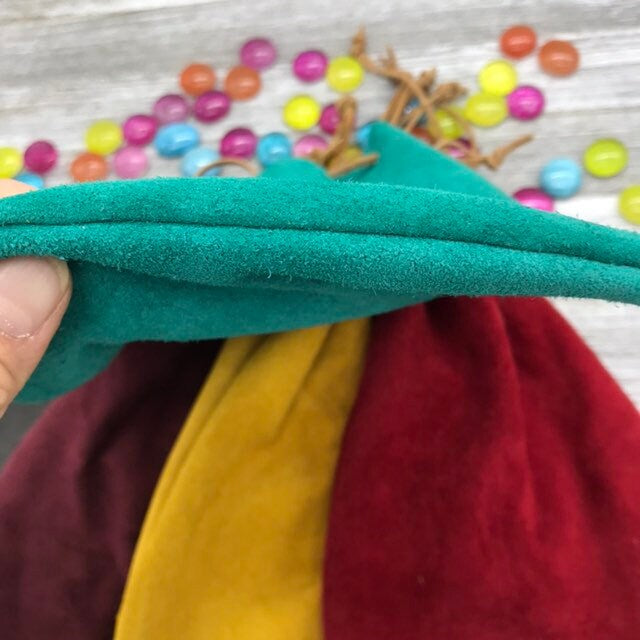 Large Leather Drawstring Pouch (9" x 7.25")