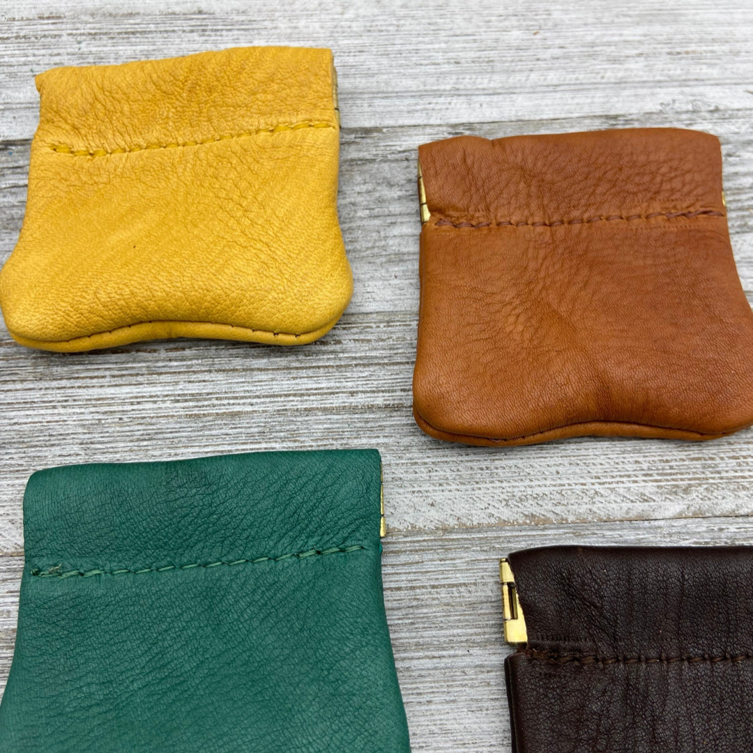 Small Deer Skin Squeeze Coin Case