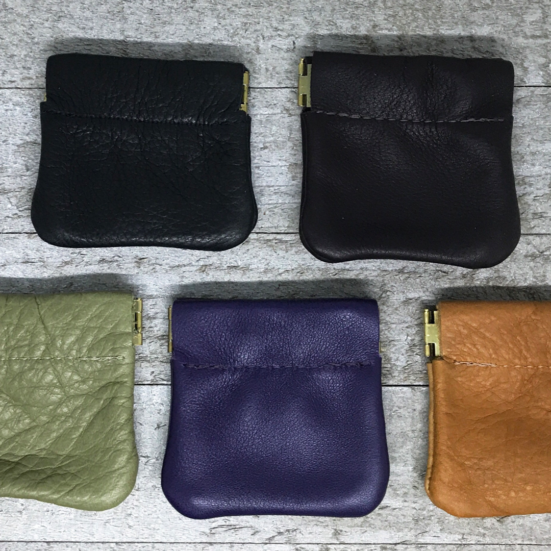 Small Leather Squeeze Coin Case