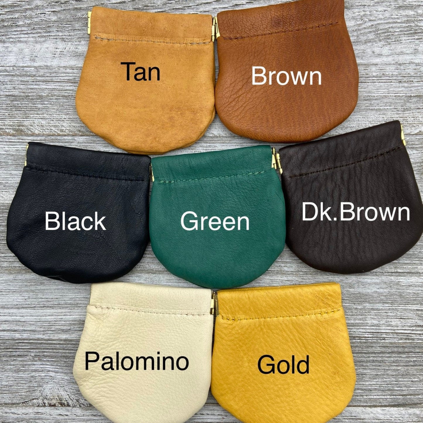 Small Deer Skin Double Zipper Pouch w/ Key Ring (4.8" zipper)