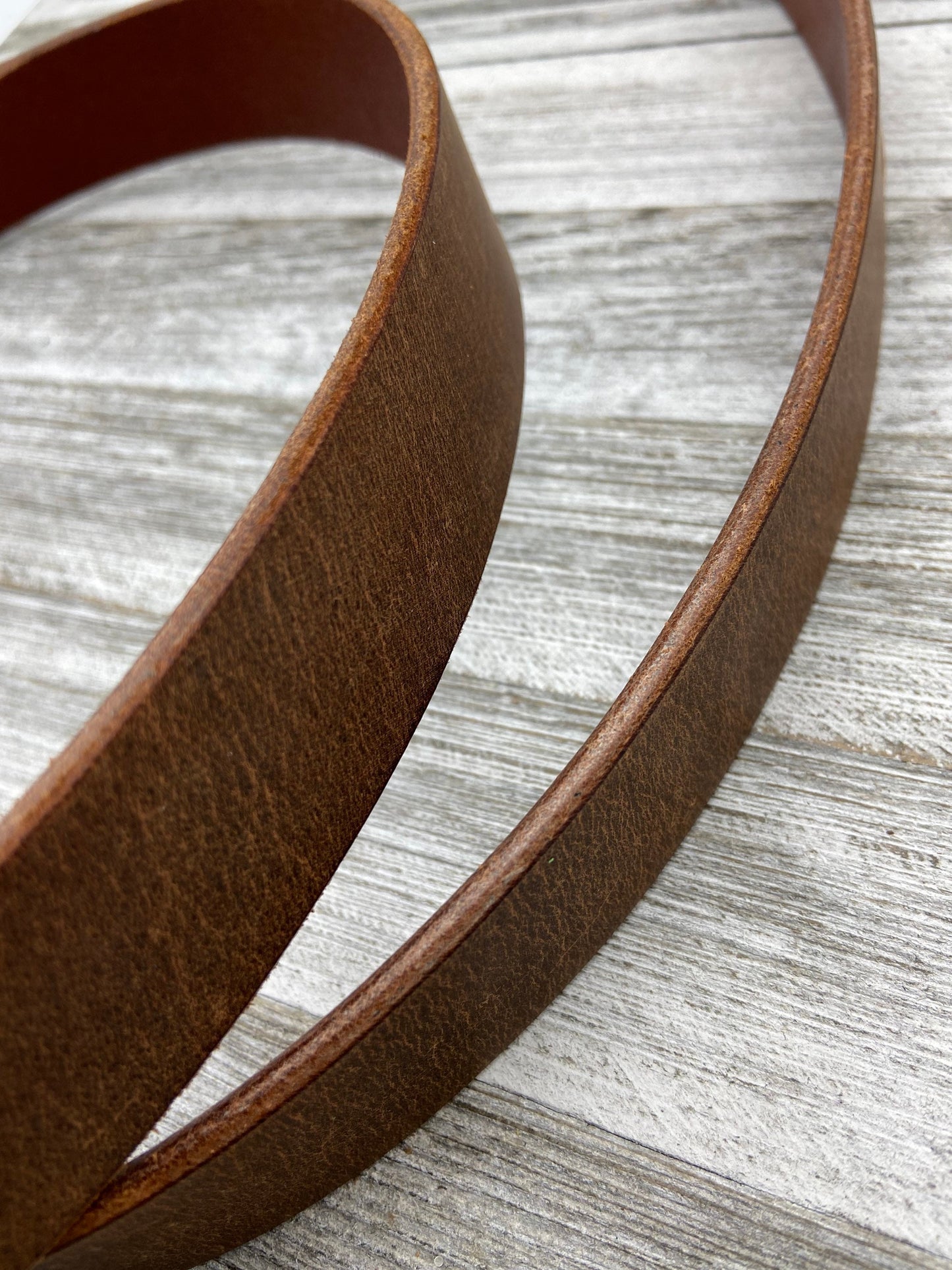 Vintage Distressed Brown Leather Belt (1 3/8")