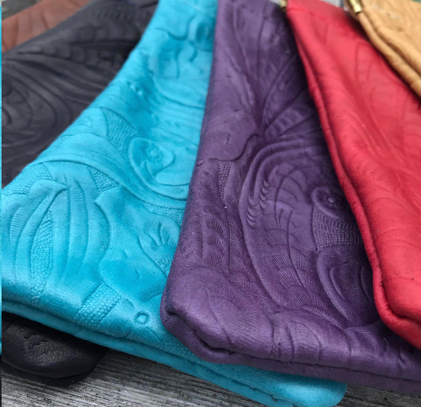 Floral Leather Eyeglass Case