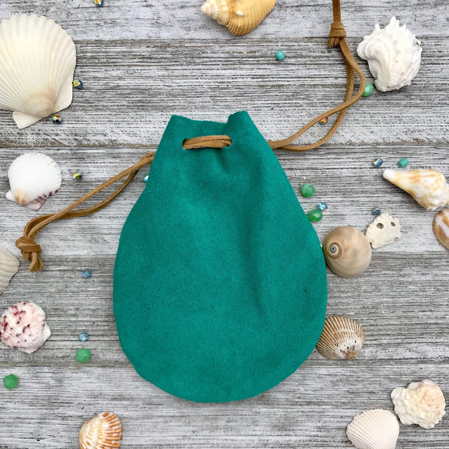 Small Leather Drawstring Pouch (4.5" x 3.5")