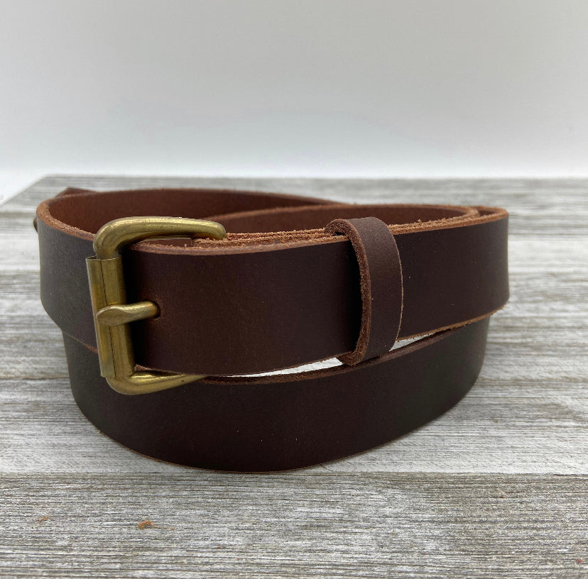 Dk. Brown Leather Belt (1 3/8”)