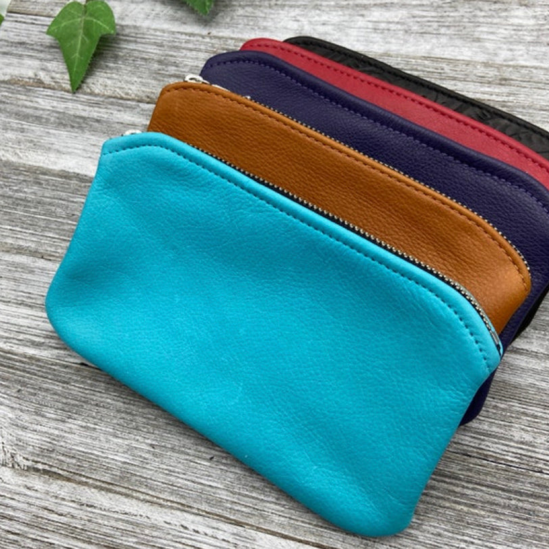 Leather Zipper Pouch (7" zipper)