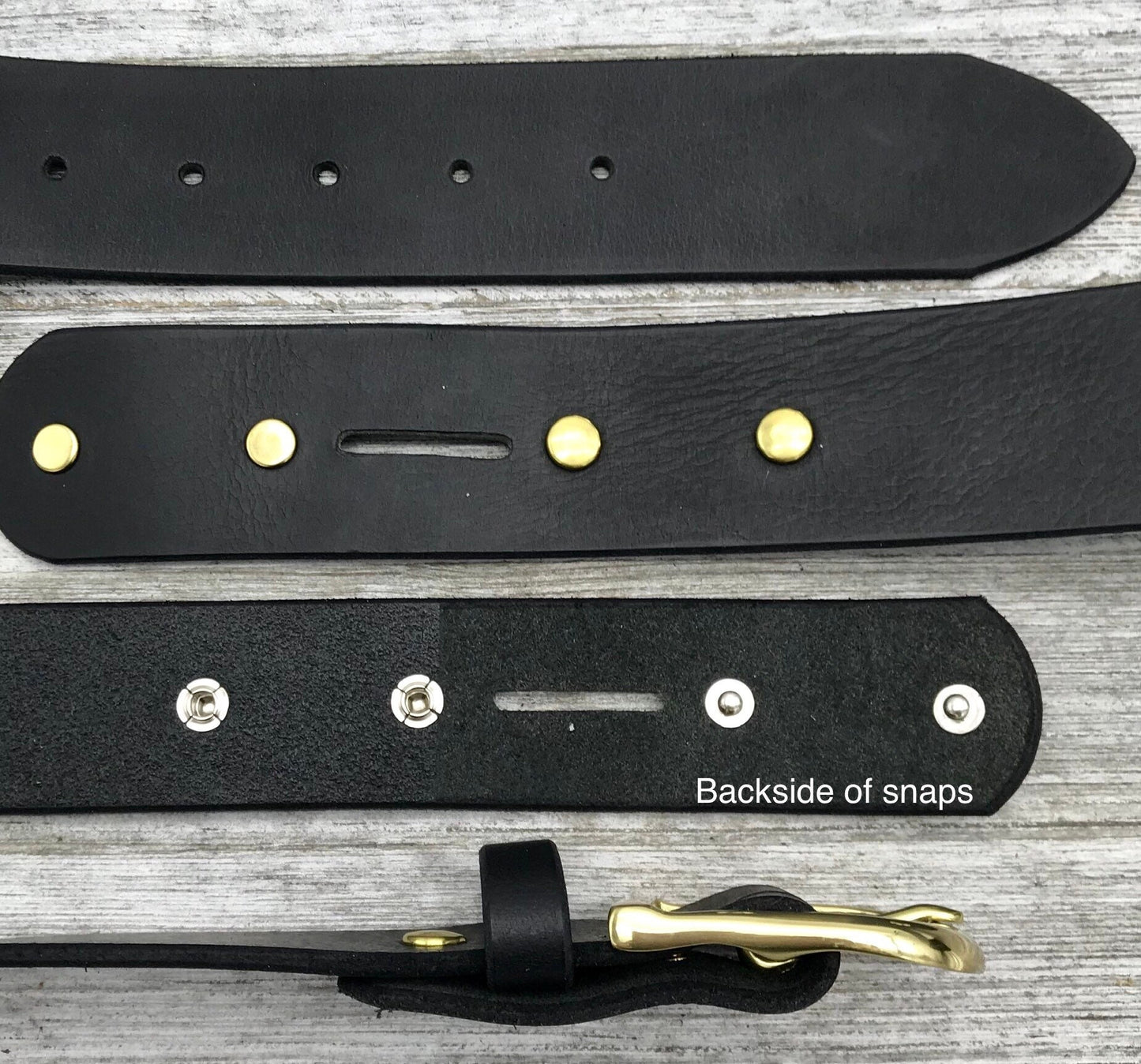 Vintage Distressed Dk.Brown Leather Belt (1 1/2")