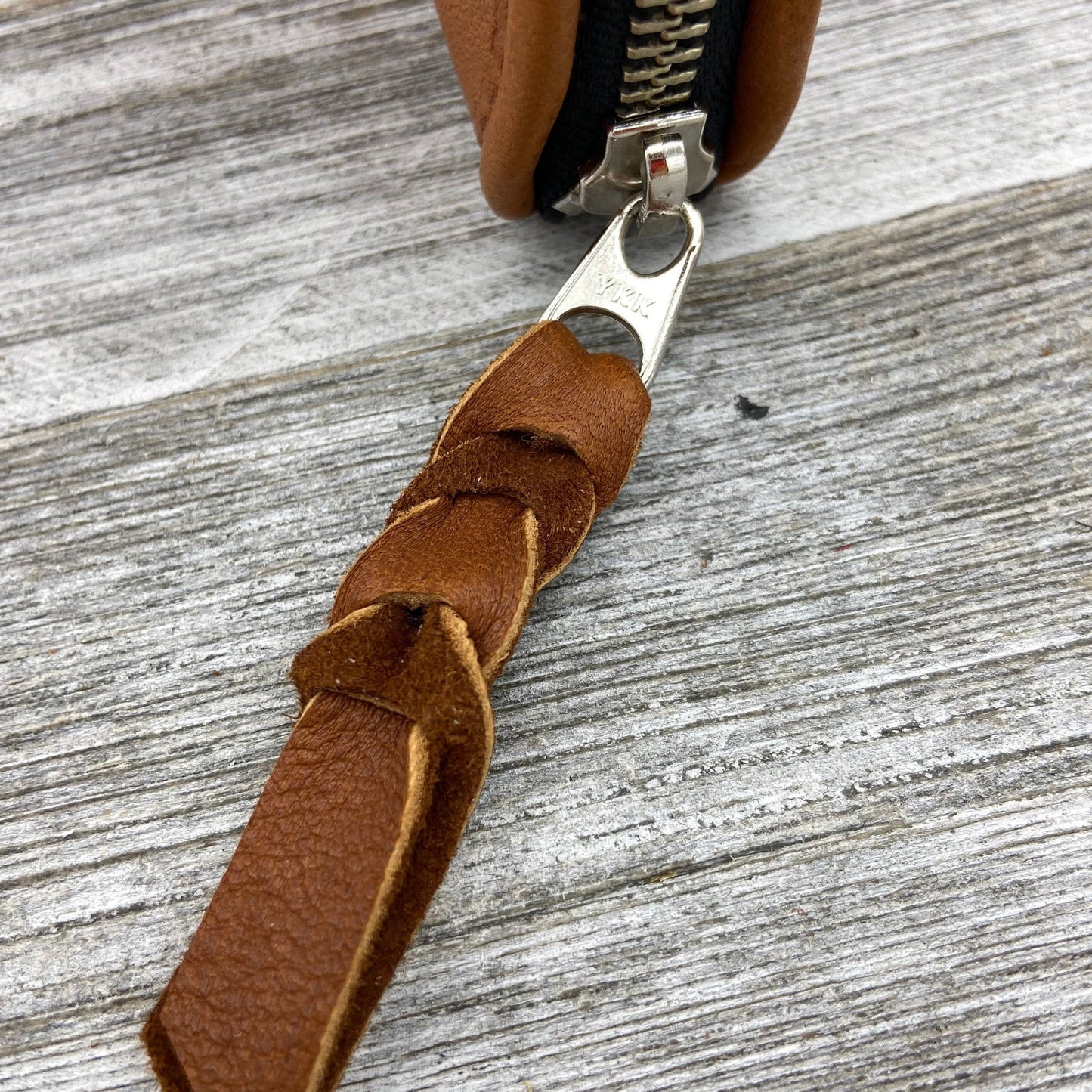 XXL Leather Zipper Pouch (10" zipper)
