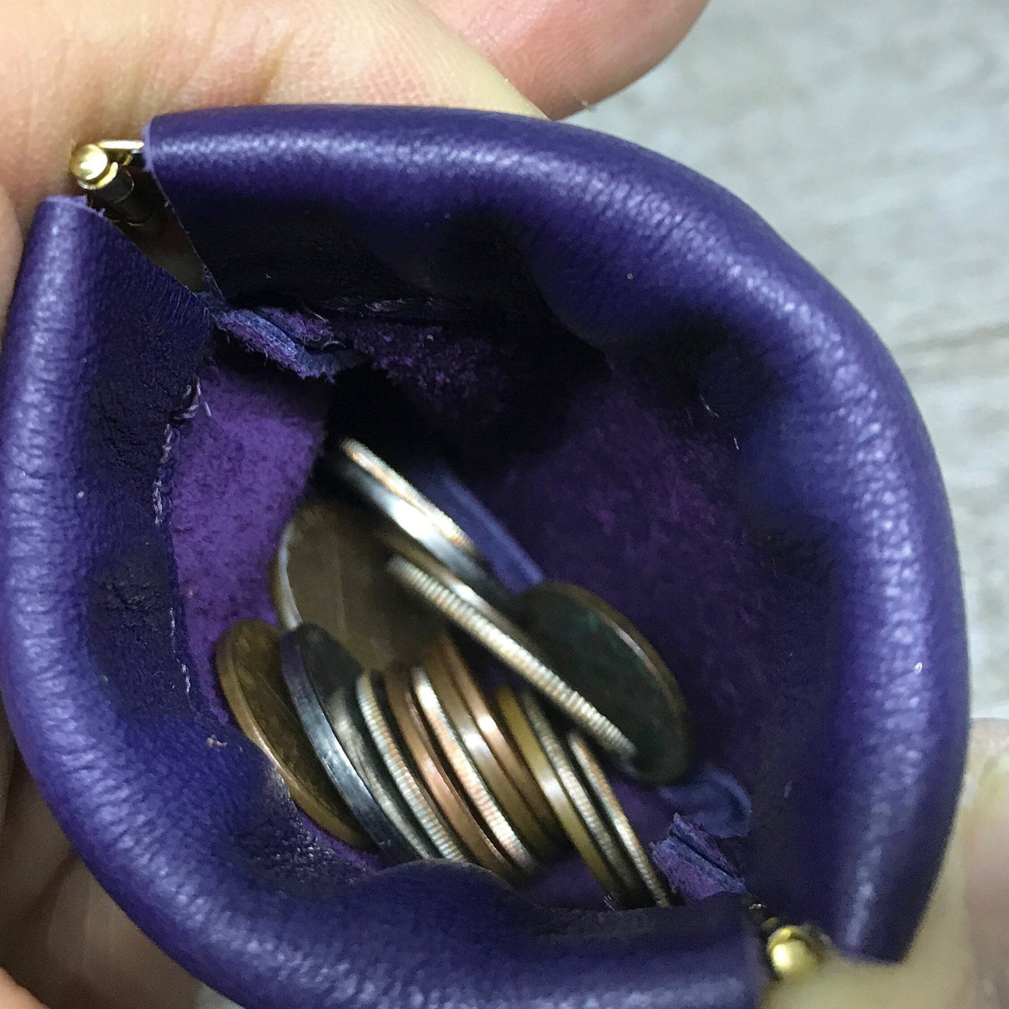 Small Leather Squeeze Coin Case
