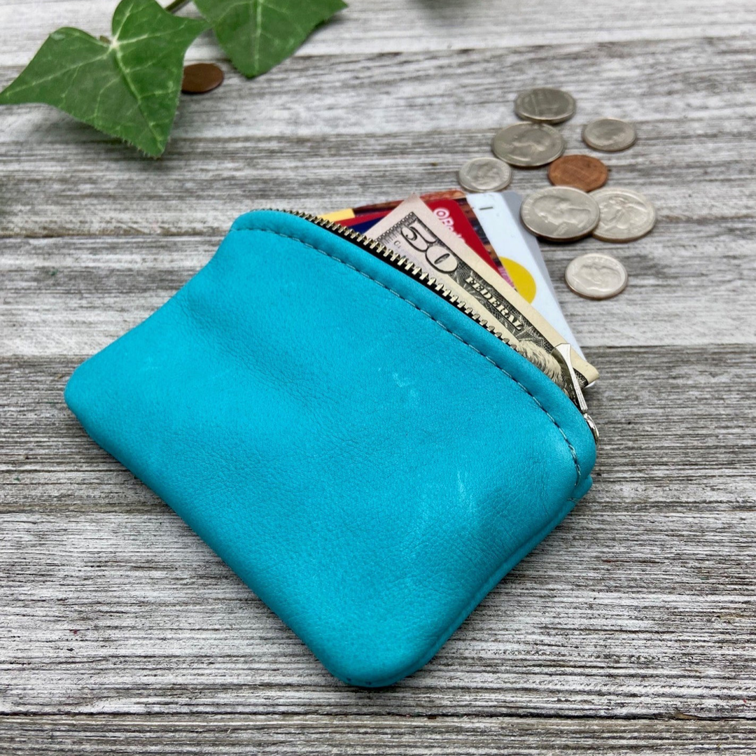 Medium Leather Zipper Pouch (4.8" zipper)
