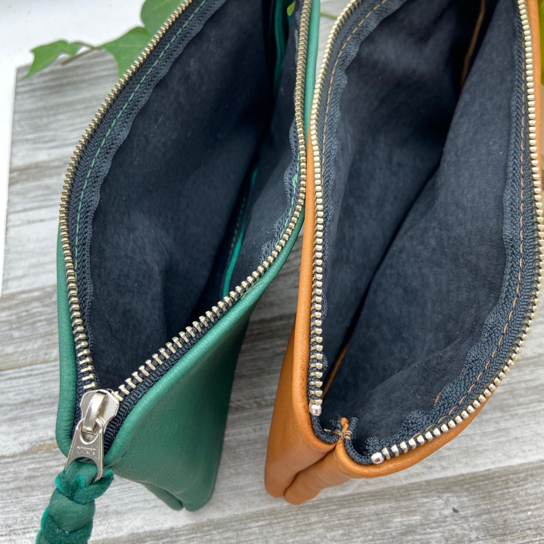 XL Deer Skin Pouch with a Wristlet (8" zipper)