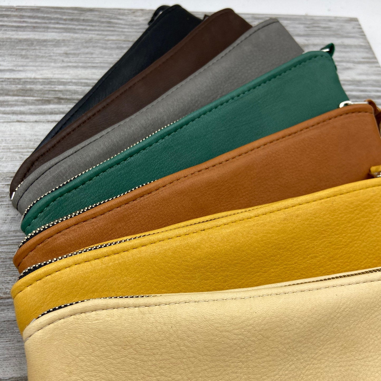 Large Deer Skin Double Zipper Pouch (8" inch)