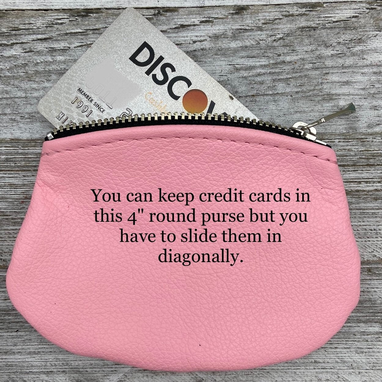 Small Oval Leather Zipper Pouch (4" zipper)