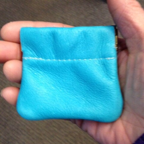 Small Leather Squeeze Coin Case