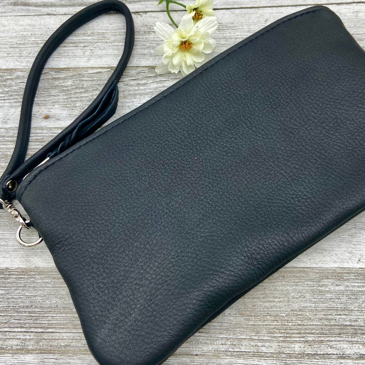 XXL Deer Skin Pouch with a Wristlet (10" zipper)