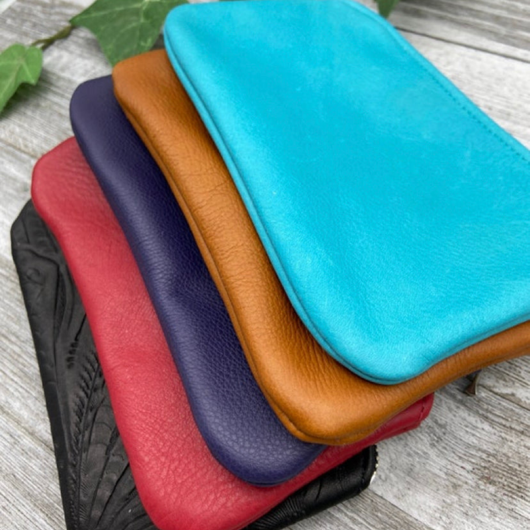 Leather Zipper Pouch (7" zipper)