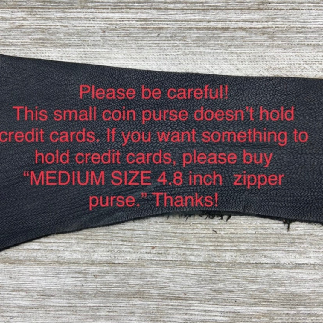 Small Leather Zipper Pouch (4"zipper)
