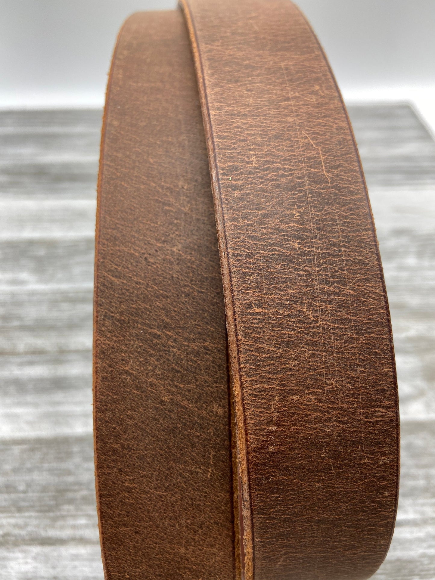 Vintage Distressed Brown Leather Belt (1 3/8")