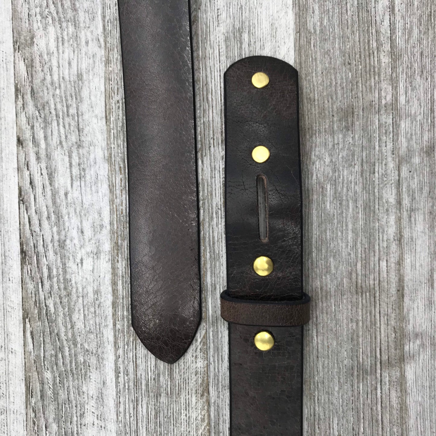 Distressed Glazed Dk. Brown Leather Belt (1 1/2”)