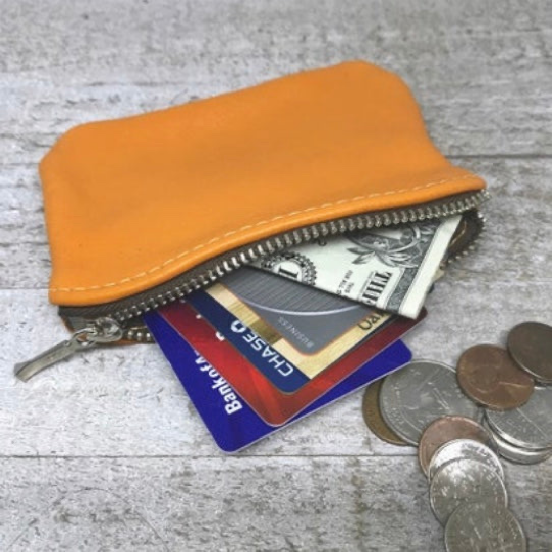 Medium Leather Zipper Pouch (4.8" zipper)
