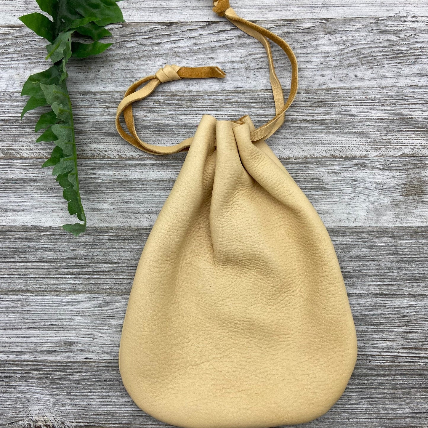 Large Deer Skin Drawstring Pouch (9" x 7.25")