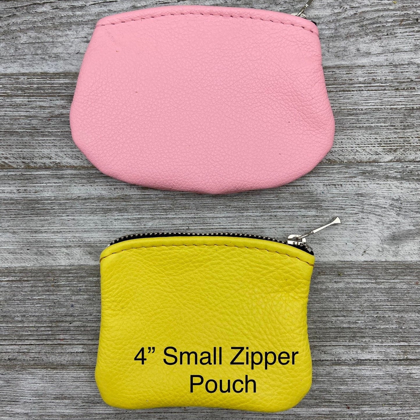 Small Oval Leather Zipper Pouch (4" zipper)