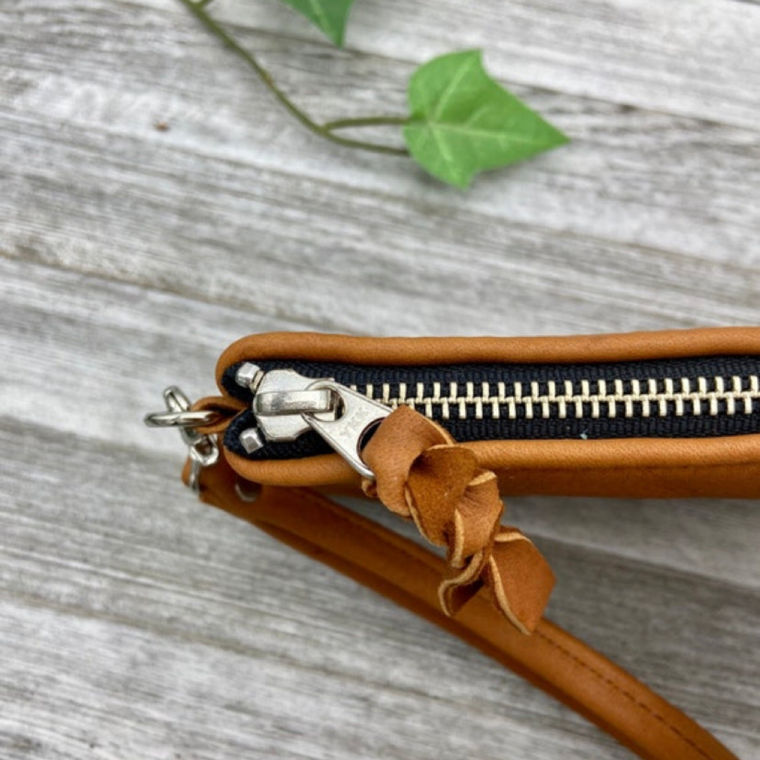 XL Deer Skin Pouch with a Wristlet (8" zipper)
